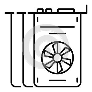 Mining graphic card icon, outline style