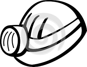 mining helmet with lamp vector illustration