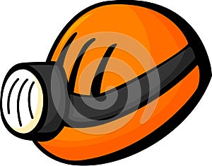 mining helmet with light vector illustration