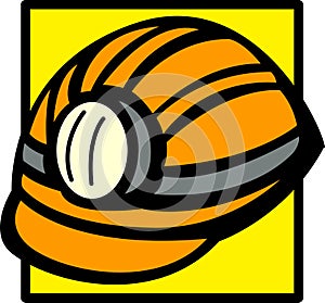 mining helmet with light vector illustration