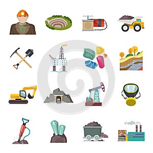 Mining Icons Flat