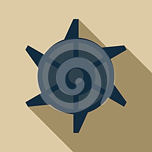Mining Industry cogwheel icon, flat style