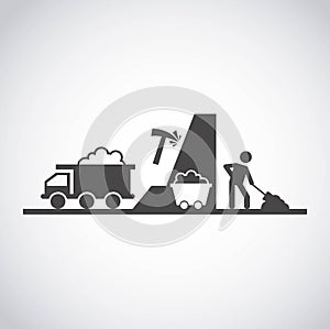 Mining industry concept icon