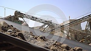 Mining industry, gravel and sand extraction plant in a quarry.