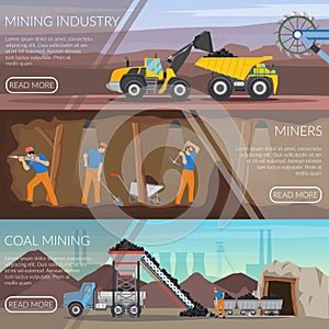 Mining Industry Horizontal Flat Banners