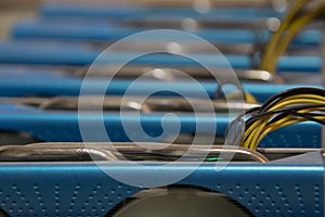 Mining  machine blue ones