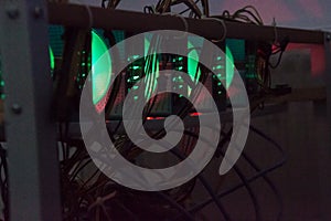 GPU machine working with green lights