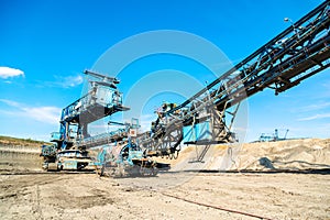 Mining machinery in the mine