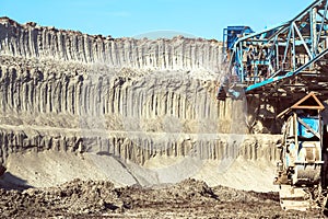 Mining machinery in the mine