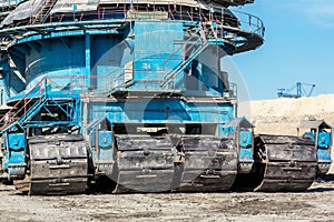 Mining machinery in the mine