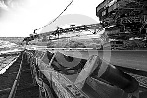 Mining machinery in the mine