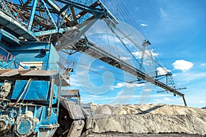 Mining machinery in the mine