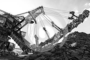 Mining machinery in the mine