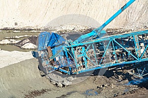 Mining machinery in the mine