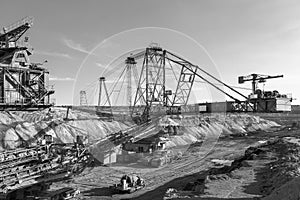 Mining machinery in the mine