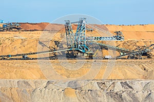 Mining machinery in the mine