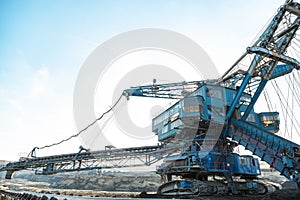 Mining machinery in the mine