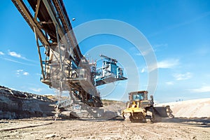 Mining machinery in the mine