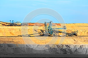 Mining machinery in the mine