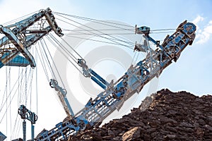 Mining machinery in the mine