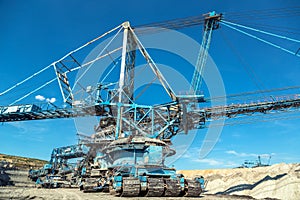 Mining machinery in the mine