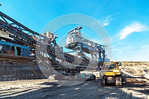 Mining machinery in the mine