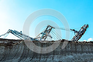 Mining machinery in the mine