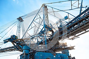 Mining machinery in the mine