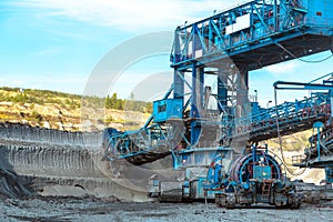 Mining machinery in the mine