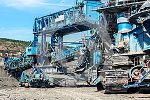 Mining machinery in the mine