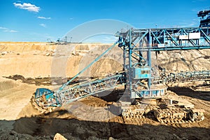 Mining machinery in the mine