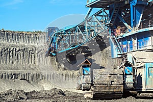 Mining machinery in the mine