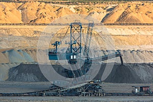 Mining machinery in the mine