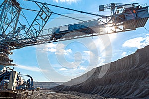 Mining machinery in the mine