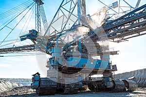 Mining machinery in the mine