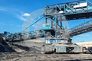 Mining machinery in the mine