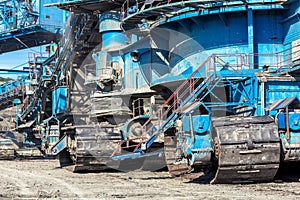 Mining machinery in the mine