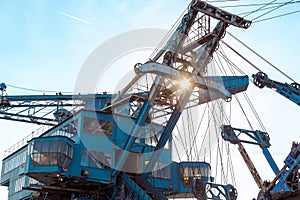 Mining machinery in the mine