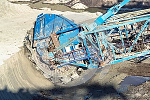 Mining machinery in the mine