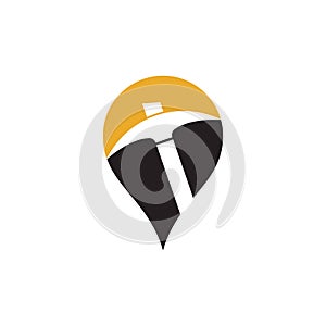 Mining map point shape concept Logo Design.