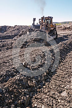 Mining of natural gold in a mountainous forest area.