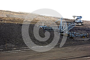 Mining, open coal field, rotary excavator