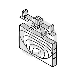 mining operations drone isometric icon vector illustration