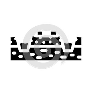 mining peat glyph icon vector illustration