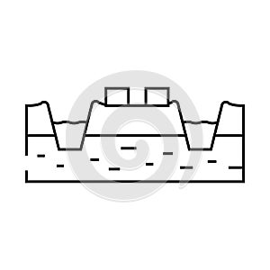 mining peat line icon vector illustration