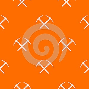 Mining pickaxe pattern vector orange