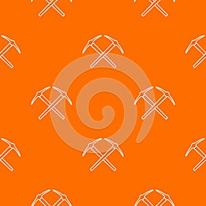 Mining pickaxe pattern vector orange