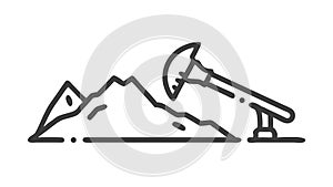Mining Pickaxe Tool, Resource Extraction Symbol, vector design Generative AI