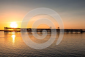 Mining pier known as the Tinto Dock at sunset