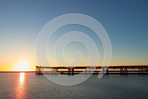 Mining pier known as the Tinto Dock  at sunset